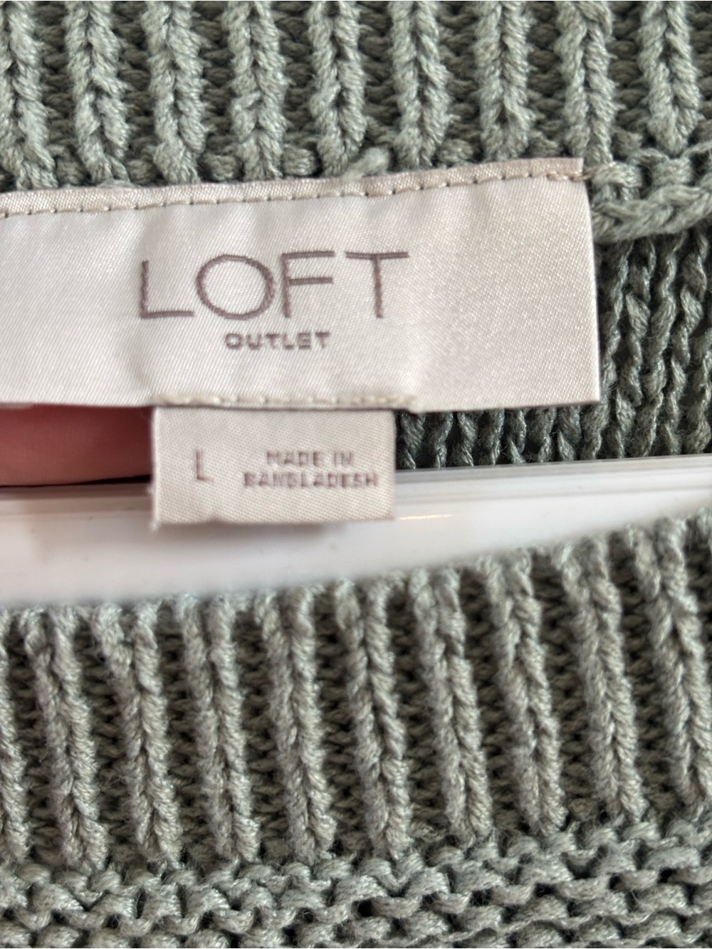 LOFT Sage Green Knit Sweater Vest Top Size Large - Picture 3 of 8